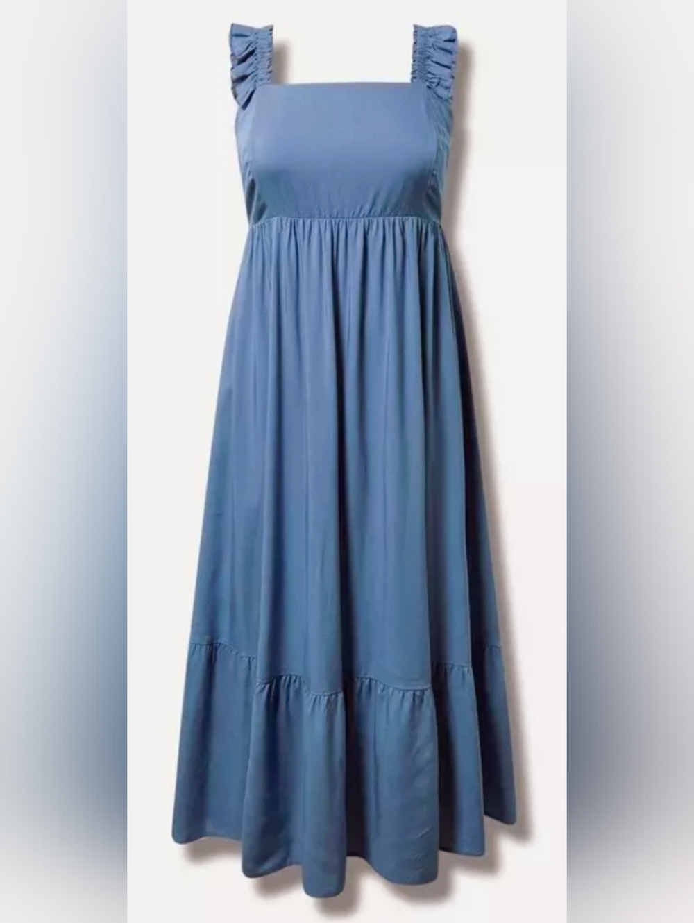 torrid Steel Blue Ruffle Strap Maxi Dress